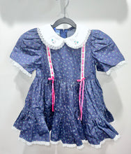 Load image into Gallery viewer, Vintage Blue Flower Dress Size 5
