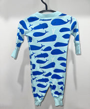 Load image into Gallery viewer, Hanna Andersson Blue Whale Sleeper Size 0-3m
