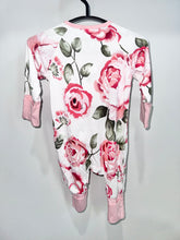 Load image into Gallery viewer, Pink Floral Bamboo Sleeper Size 0-3m
