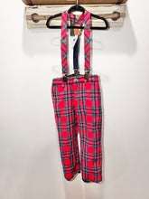 Load image into Gallery viewer, Janie &amp; Jack Red Plaid Suspender Pants Size 4
