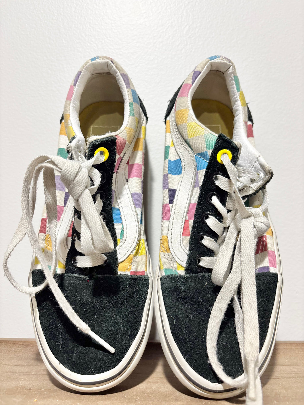 Vans Rainbow Checkered Shoes Size 5