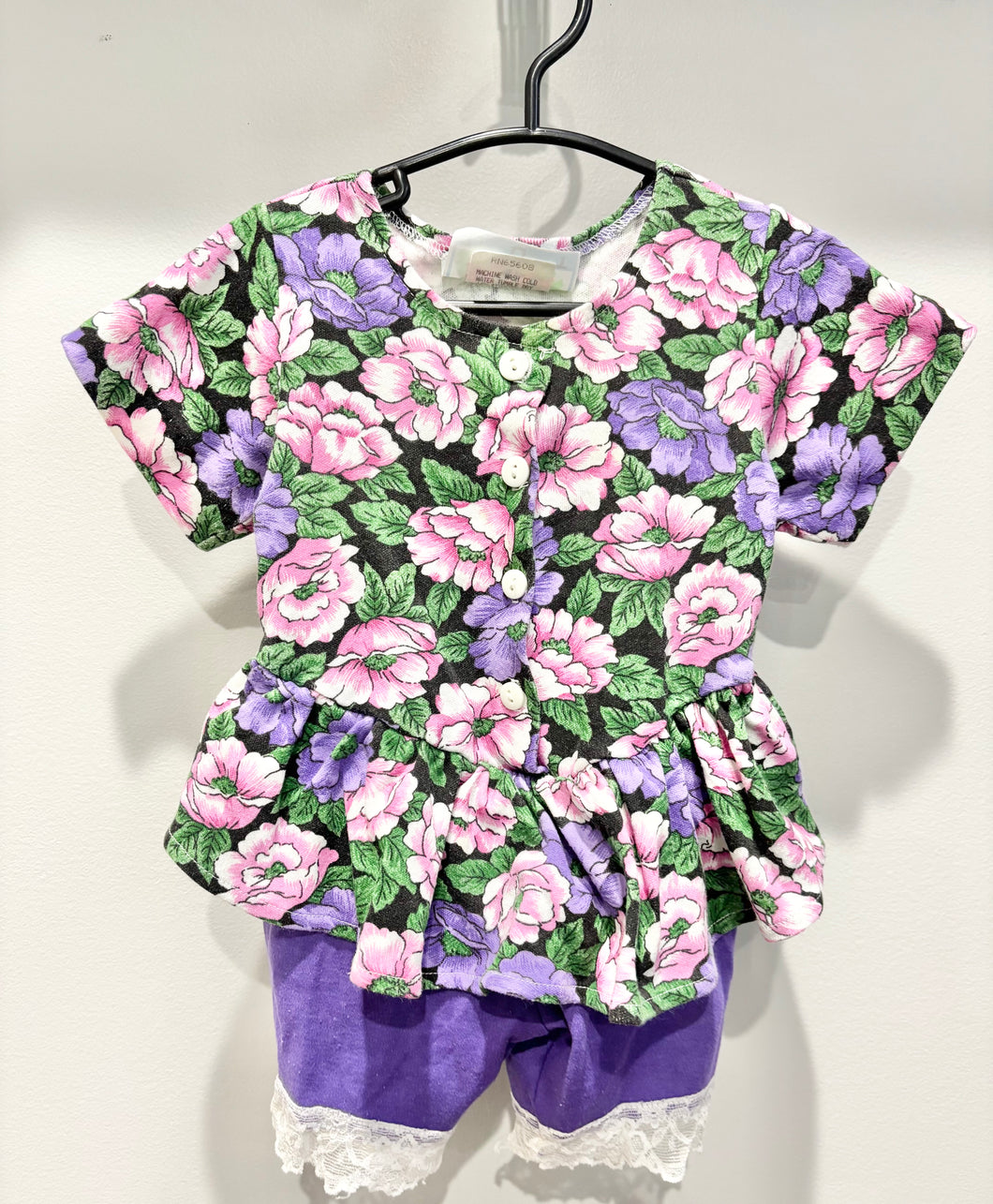 Vintage Purple Flower Romper Size 2T