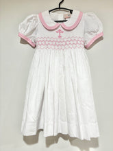 Load image into Gallery viewer, Smockingbird Pink Cross Smocked Dress Size 3T
