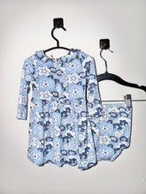 Load image into Gallery viewer, Kate Quinn Blue Floral Dress w/Bloomers Size 6-12m
