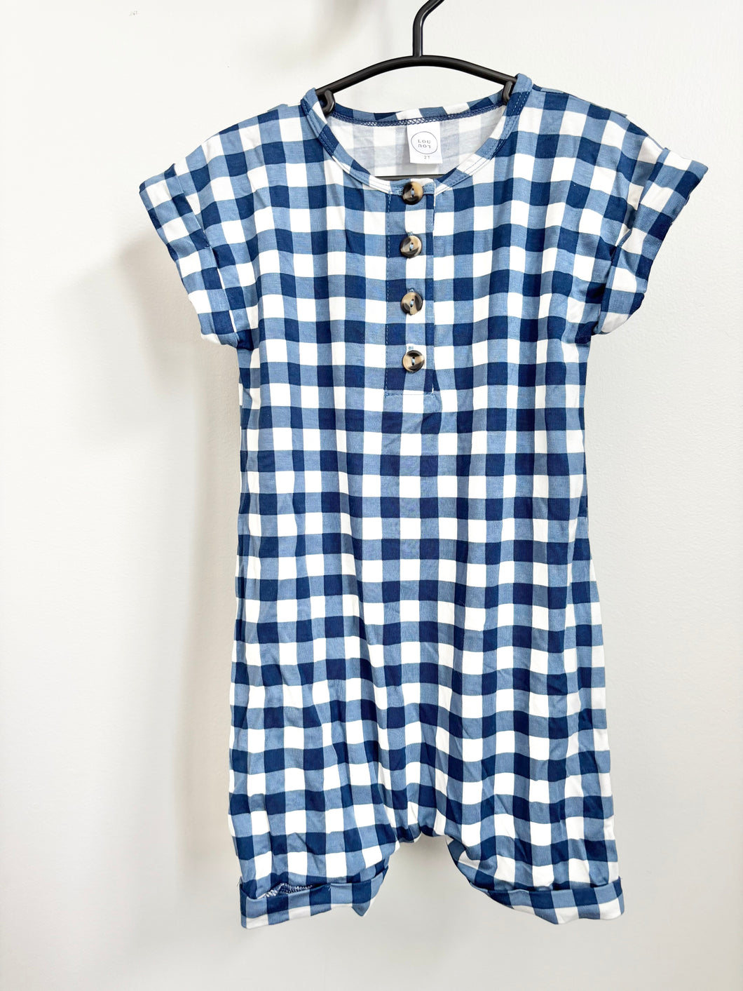 Lou Lou & Co Blue Gingham Romper Size 2T