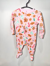 Load image into Gallery viewer, Old Navy Pink Gingerbread Footie Size 6-9m
