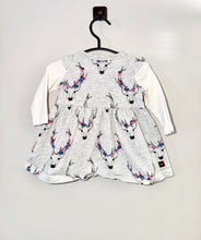 Load image into Gallery viewer, Tea Collection Floral Deer Dress Size 3-6m

