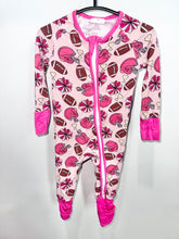 Load image into Gallery viewer, Pink Football Sleeper Size 6-9m

