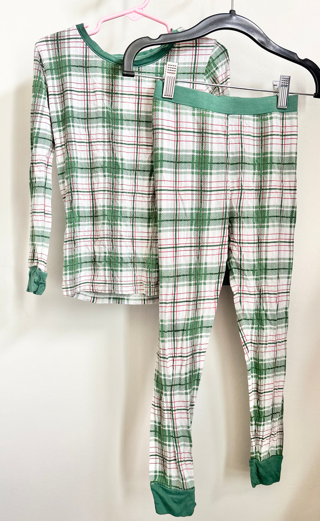 Little Sleepies Green Plaid Pajamas Size 5-6*