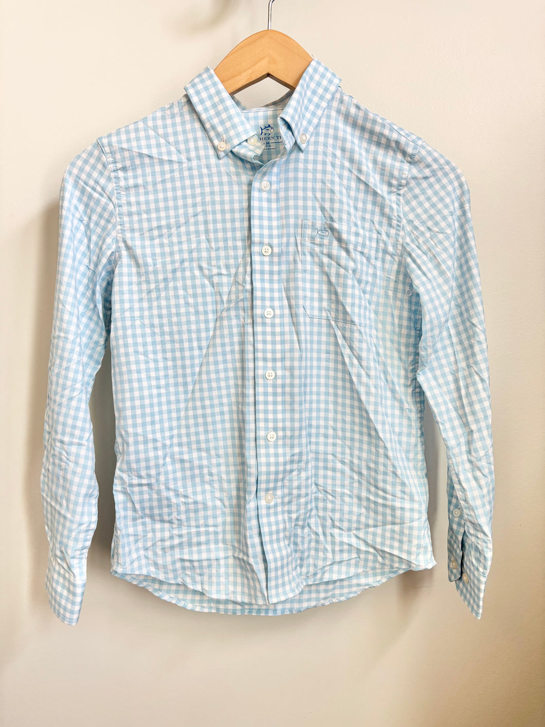 Southern Tide Blue Gingham Shirt Size 8-10