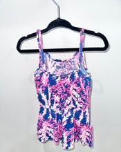 Load image into Gallery viewer, Lilly Pulitzer Blue Coral Romper Size 2-3
