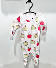 Load image into Gallery viewer, Monica + Andy Apples Romper Size 9-12m
