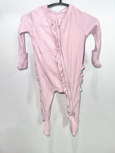 Load image into Gallery viewer, Posh Peanut Pink Ruffle Footie Size 0-3m

