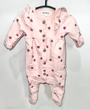 Load image into Gallery viewer, Rabbit + Bear Pink Apples Romper Size 6-9m
