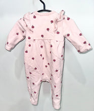 Load image into Gallery viewer, Rabbit + Bear Pink Apples Romper Size 6-9m
