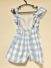 Load image into Gallery viewer, Bella Bliss Blue Gingham Romper Size 18m

