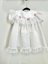 Load image into Gallery viewer, White Vintage Pink Roses Dress Size 24m
