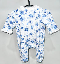 Load image into Gallery viewer, Little Me Blue Flower Footie Size Newborn
