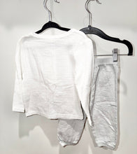 Load image into Gallery viewer, White &amp; Gray Linen 2pc Outfit Size 18-24m
