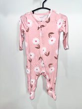 Load image into Gallery viewer, Carters Pink Flower Footie Size 6m
