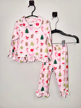 Load image into Gallery viewer, Pink Christmas Pajamas Size 12-18m
