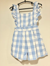 Load image into Gallery viewer, Bella Bliss Blue Gingham Romper Size 18m

