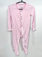 Load image into Gallery viewer, Little Me Pink Striped Footie Size 6m
