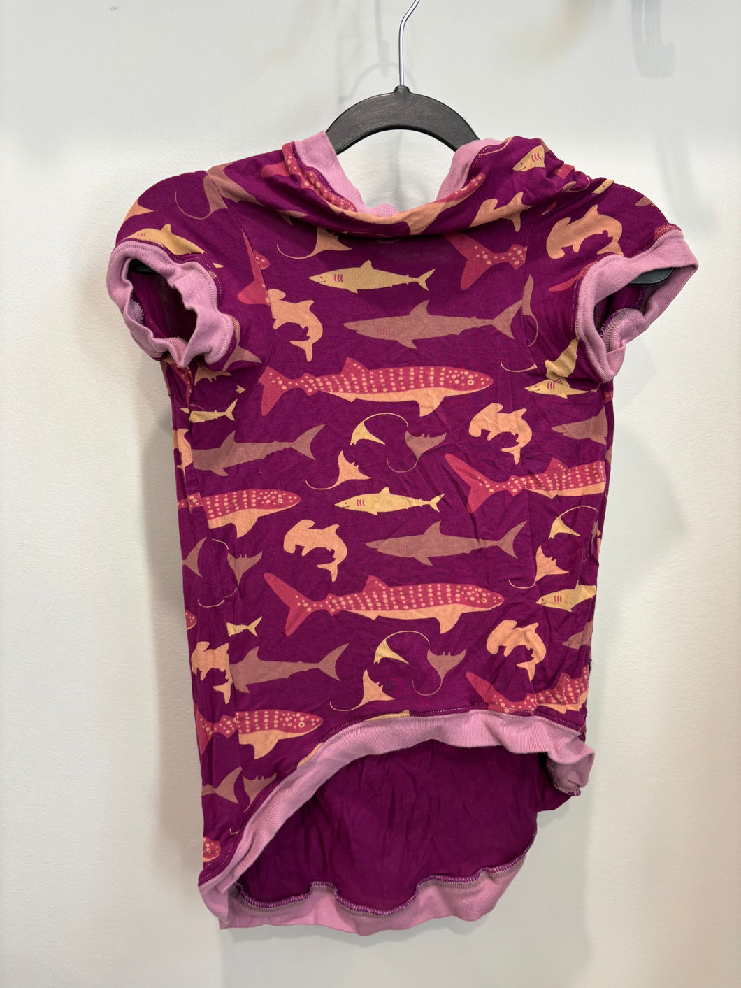 Kickee Pants Purple Sharks Dog Pajamas Size Large