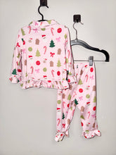 Load image into Gallery viewer, Pink Christmas Pajamas Size 12-18m
