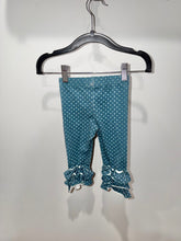 Load image into Gallery viewer, Matilda Jane Blue Polka Dot Ruffle Leggings Size 6-12m
