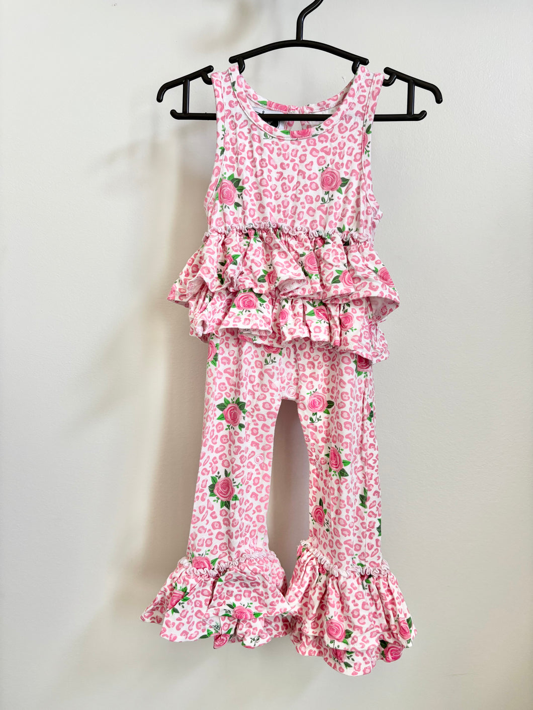 Mudpie Pink Roses Romper Size 0-3m