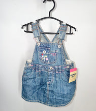 Load image into Gallery viewer, Osh Kosh Flower Denim Dress Size 12m

