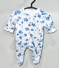 Load image into Gallery viewer, Little Me Blue Flower Footie Size Newborn
